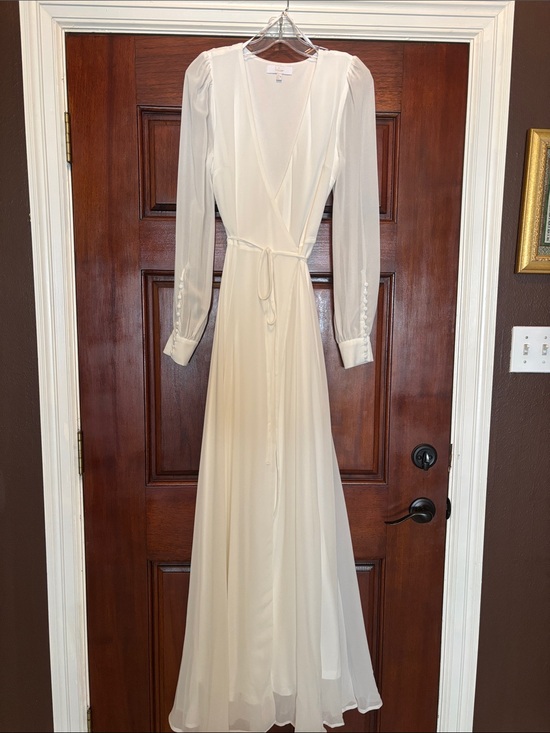 Lulus Dresses & Skirts - Lulu's White Long Sleeve Wrap Maxi Dress with Tie Waist